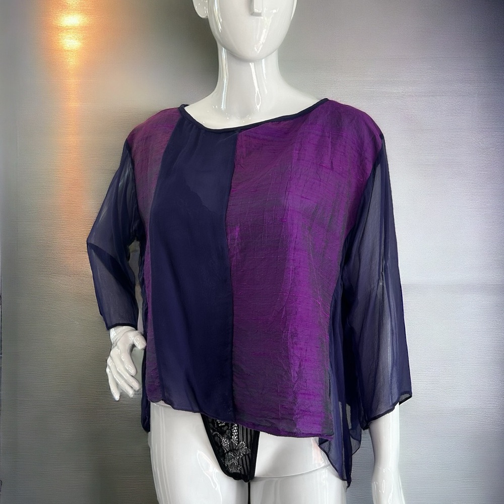 Ms. Emma Designs One of a Kind Silk Flowy Oversized Top